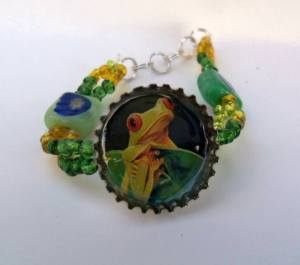 Sarah's unique bottle cap jewelry.